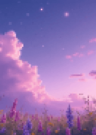 Purple Tones: Pastel Grass, Pixel Style