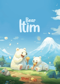 ice bear eating icecream