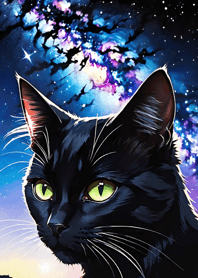 Night Moon Star Cat 727fe3