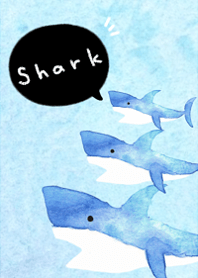 Watercolor shark illustration4.
