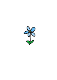 Simple happy blue flower one point
