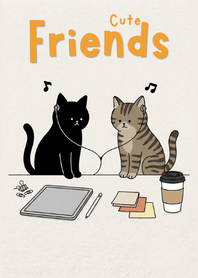 Cute Black & Tabby Cat iPad