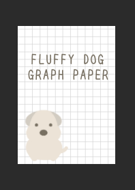 FLUFFY DOG GRAPH PAPER/CHARCOAL GRAY