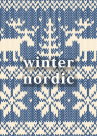 winter nordic pattern -navy-