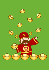 財神爺送元寶(清新綠色)
