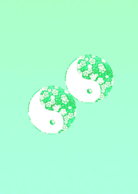 Crystal Blue Green Yin Yang