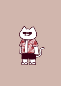 Hawaiian shirt cat.(dusty colors01)