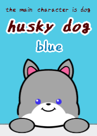 husky dog theme4 blue