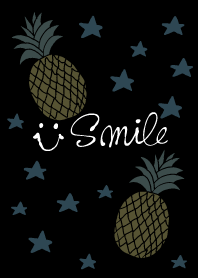 Smile Pineapple Star - black20-