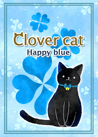 Happy clover and cat blue