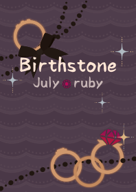 誕生石リング(7月) + 紫色