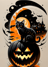 halloween cat 8075A4