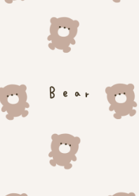 Beige color and bear.