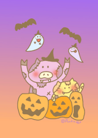 萬聖節快樂派對與可愛的動物 Halloween2019