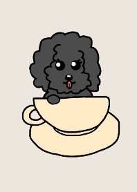 ティーカップ 黒プー （クリアベージュ）