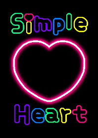 Simple heart colorful neon