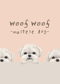 Woof Woof - Maltese dog - SHELL PINK