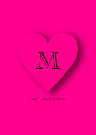 Heart Initial Vivid Pink -M-