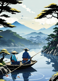 Mountain, Sea, and Moonlit Night 8B276C