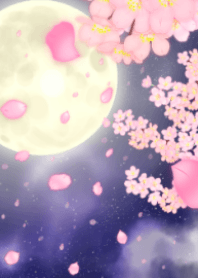 -Full moon and cherry blossoms-2021