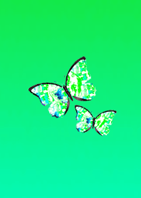 Glass Butterfly Green Blue