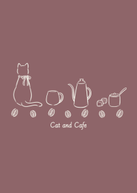 Cat and Cafe -warm pink-