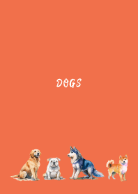 The good dogs on red & yellow