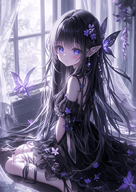 Black butterfly fairy girl JP