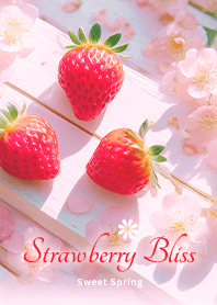 pink Adorable strawberries and sakura