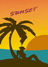 Tropical sunset beach