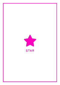 Simple Lucky Star / White&Vivid Pink