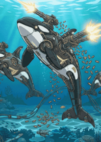 stampAI-Killer whale and girl-DbBdvJ