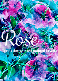 Textile design Hand painted flowers Rose
