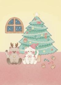 Christmas day & Cute cat (Red)