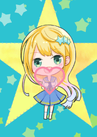 Stars and a small cute girl