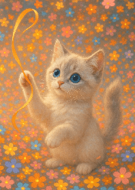 Cat in the sea of flowers 02