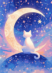 Dreamy star-moon kitten JP