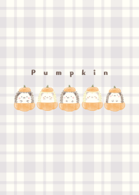 Hedgehog and Pumpkin -purple- plaid