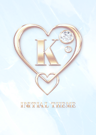 [ K ] Heart Charm & Initial  - Blue 1