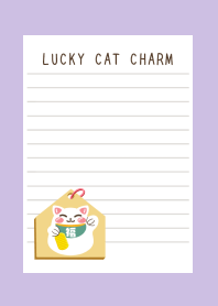 LUCKY CAT CHARM NOTEBOOK-DUSTY PURPLE