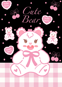 Cute bear cute black and pink
