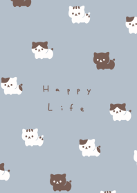 ちいさなねこ．  くすみブルー