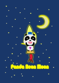 Neon Moonlight Cartoon Pandas