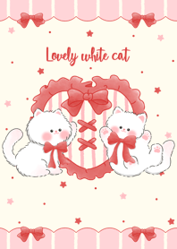Lovely white cat (red)