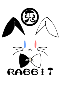 Black and white rabbits.
