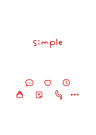 手書きシンプル♡ホワイト&レッド