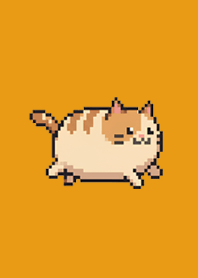 Round Pixel Cat|Mustard#3