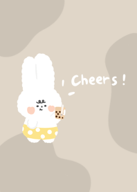 愛喝珍珠奶茶的小兔子(簡單米色)