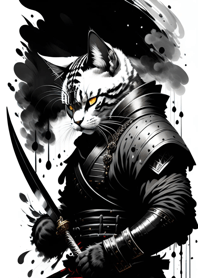 Ink wash cat samurai 50ea95