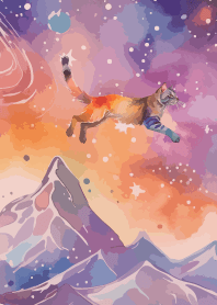 Cat in Space on light pink JP